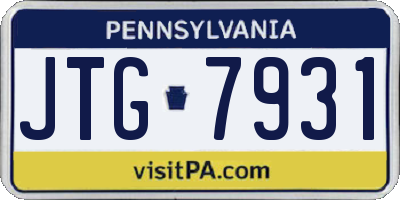 PA license plate JTG7931