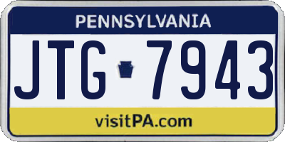 PA license plate JTG7943