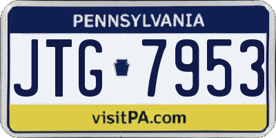 PA license plate JTG7953
