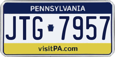 PA license plate JTG7957