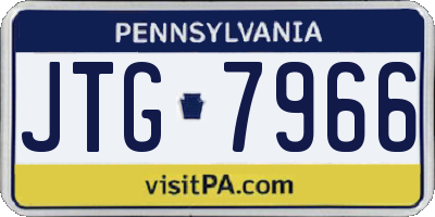 PA license plate JTG7966