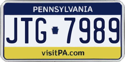 PA license plate JTG7989