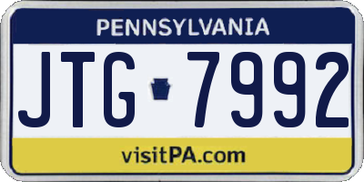 PA license plate JTG7992
