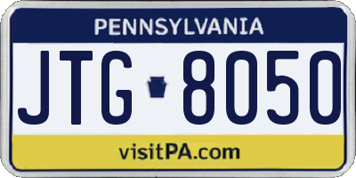PA license plate JTG8050