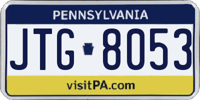 PA license plate JTG8053