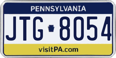 PA license plate JTG8054