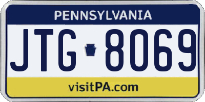 PA license plate JTG8069