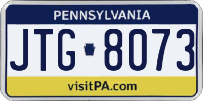 PA license plate JTG8073