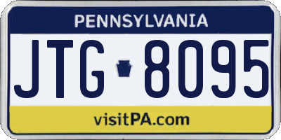 PA license plate JTG8095