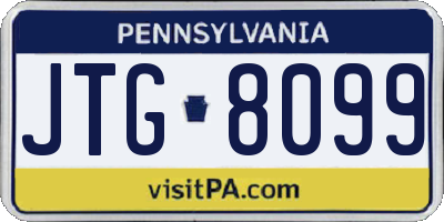 PA license plate JTG8099