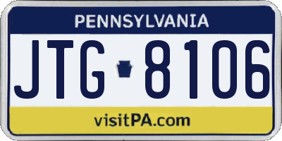 PA license plate JTG8106