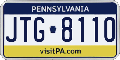 PA license plate JTG8110