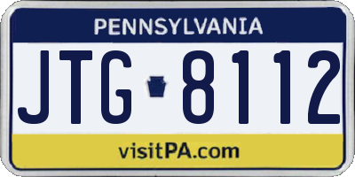 PA license plate JTG8112