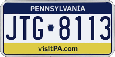 PA license plate JTG8113