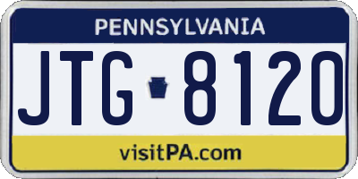 PA license plate JTG8120