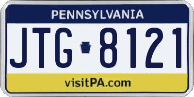 PA license plate JTG8121