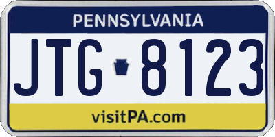 PA license plate JTG8123