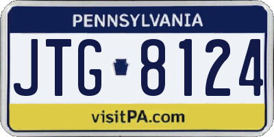 PA license plate JTG8124