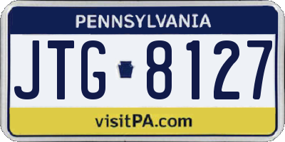 PA license plate JTG8127