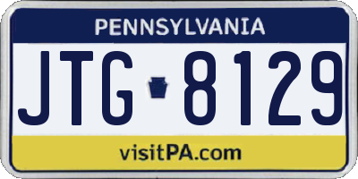 PA license plate JTG8129