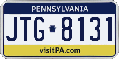 PA license plate JTG8131