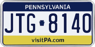 PA license plate JTG8140