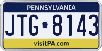 PA license plate JTG8143