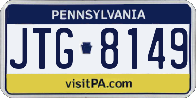 PA license plate JTG8149