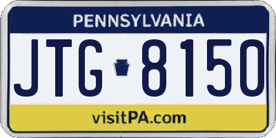 PA license plate JTG8150
