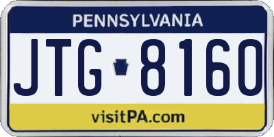 PA license plate JTG8160