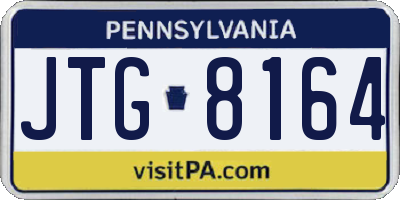 PA license plate JTG8164