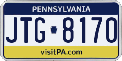 PA license plate JTG8170