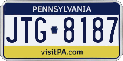 PA license plate JTG8187