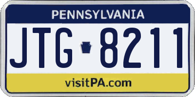 PA license plate JTG8211