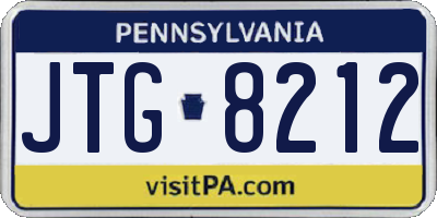 PA license plate JTG8212