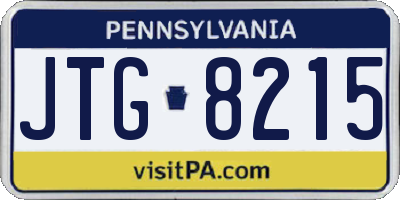 PA license plate JTG8215