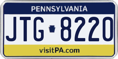 PA license plate JTG8220