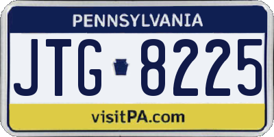 PA license plate JTG8225