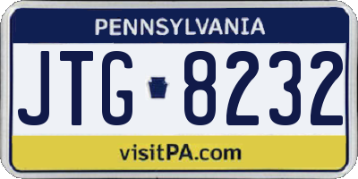 PA license plate JTG8232