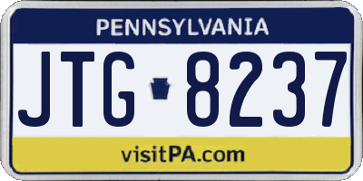 PA license plate JTG8237