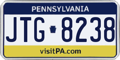 PA license plate JTG8238