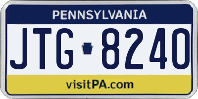PA license plate JTG8240