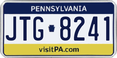 PA license plate JTG8241