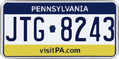 PA license plate JTG8243