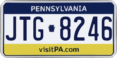 PA license plate JTG8246