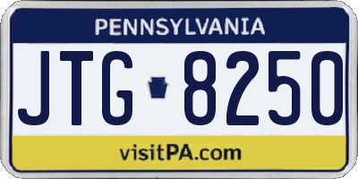PA license plate JTG8250