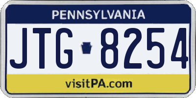 PA license plate JTG8254