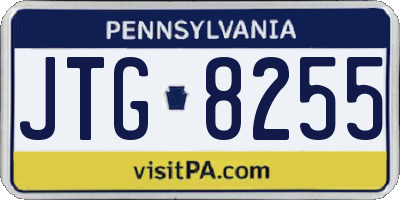 PA license plate JTG8255