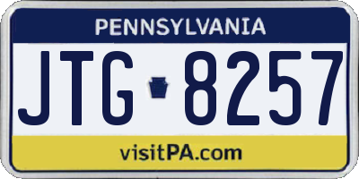 PA license plate JTG8257