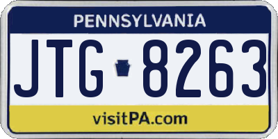 PA license plate JTG8263